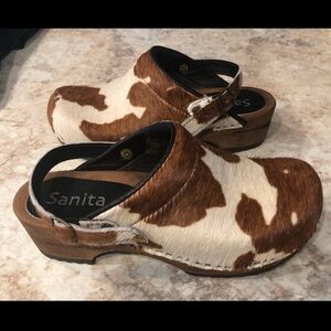 Sanita Cowhide Patterned Clogs